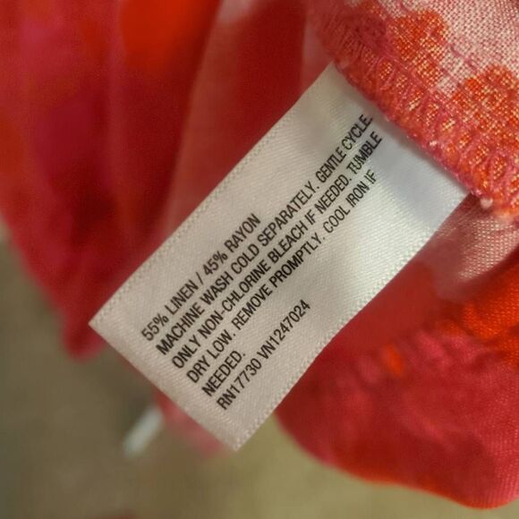 NWT Kate Spade xTarget Pink and Red Floral Midi Boho Linen Blend Dress. Size XS - Picture 10 of 11